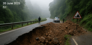 Landslide at NH 10