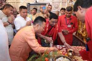 Chief Minister Gole on darshan of Shree Pahadi Mata Mandir
