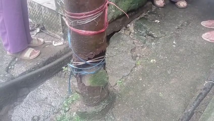 Strong possibility of accident due to falling electric poles