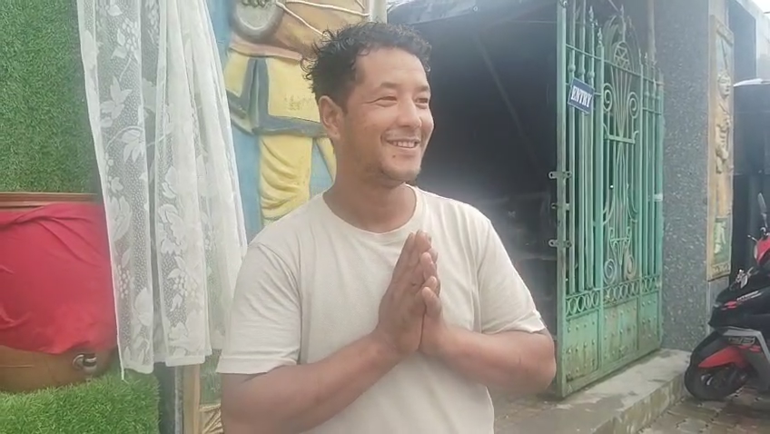 Gurung family distributing pure drinking water for free