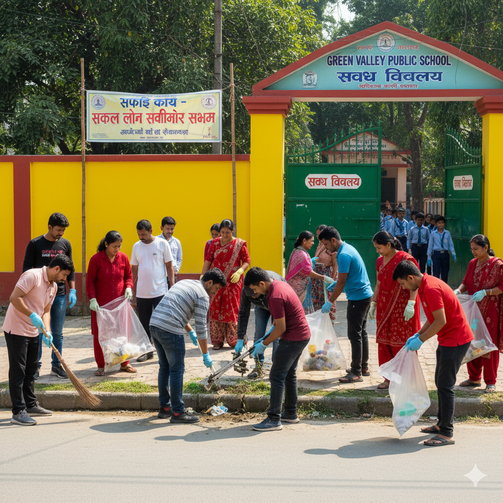 Read more about the article स्कूल लाइन स्वनिर्भर समूहद्वारा सफाइ कार्य
