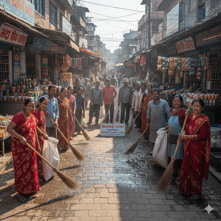 Read more about the article सिमाना बजारका दोकानेहरुद्वारा सरसफाइ अभियान