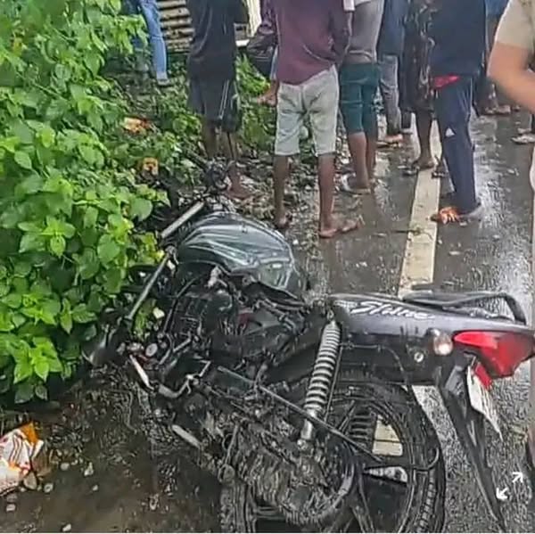 Collision between bike and pickup