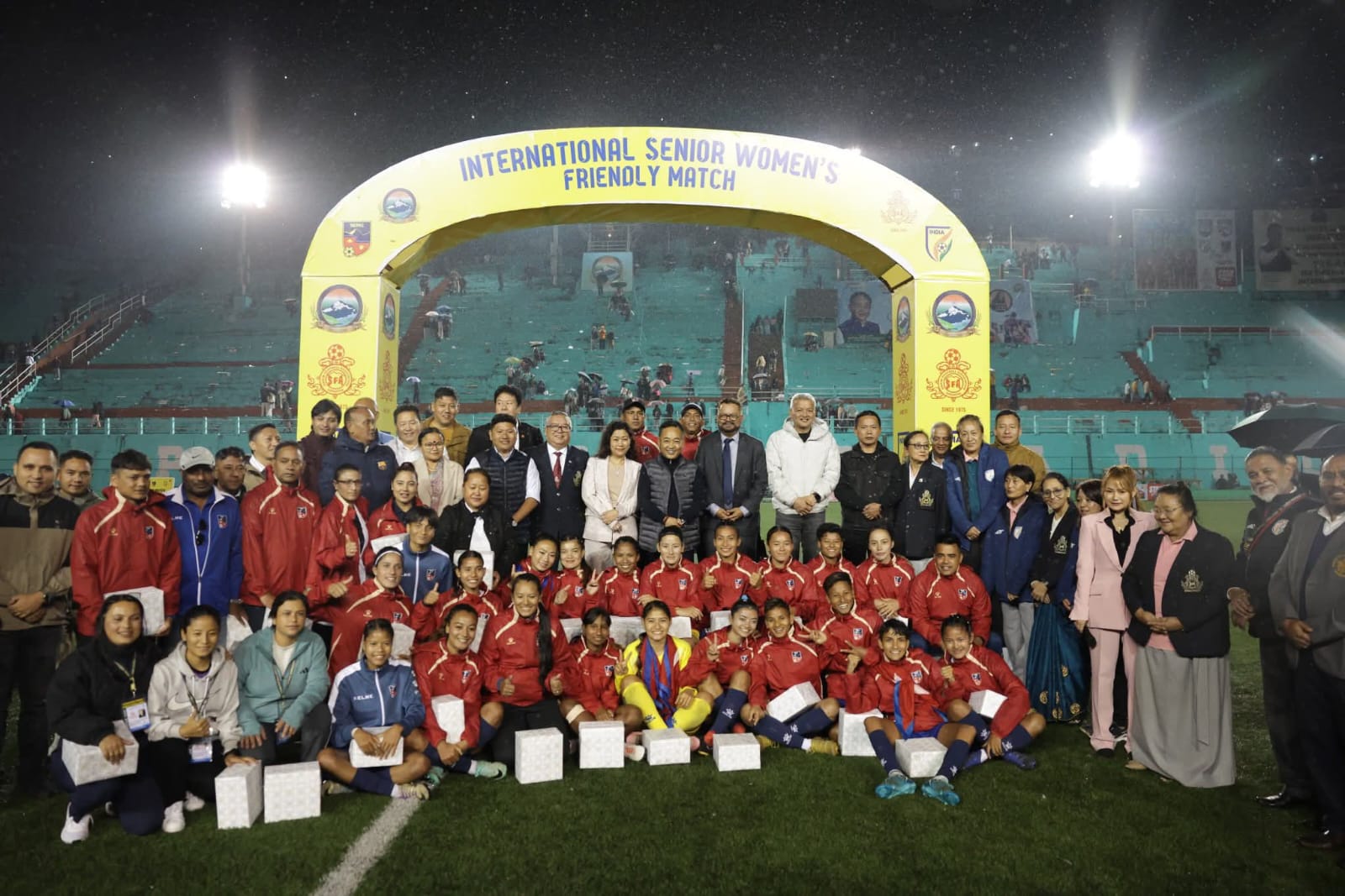 enthusiastically welcomed by the stadium